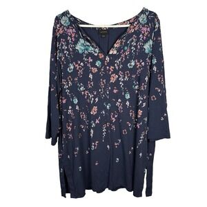 J. Jill Wearever Collection Top Womens XL Floral Flowy Stretch Loose Fit‎ Career
